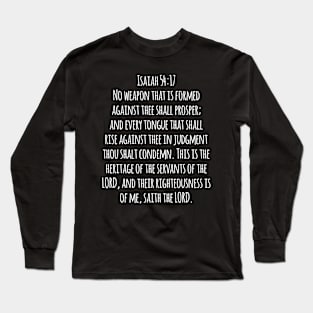 Isaiah 54:17 King James Version (KJV) Bible Verse Typography Long Sleeve T-Shirt